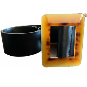 ZARA TORTOISESHELL BUCKLE BELT SIZE 90 BLOGGERS FAVORITE